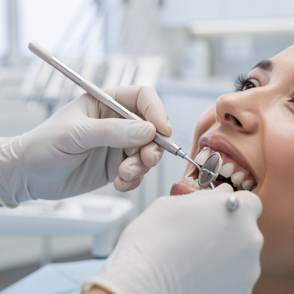 Loul Dental Studio patient receiving a gentle dental cleaning and exam in Montecito